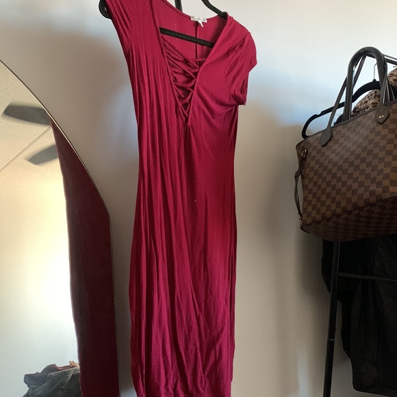 Burgundy Charlotte Russe Dress - Picture 2 of 2